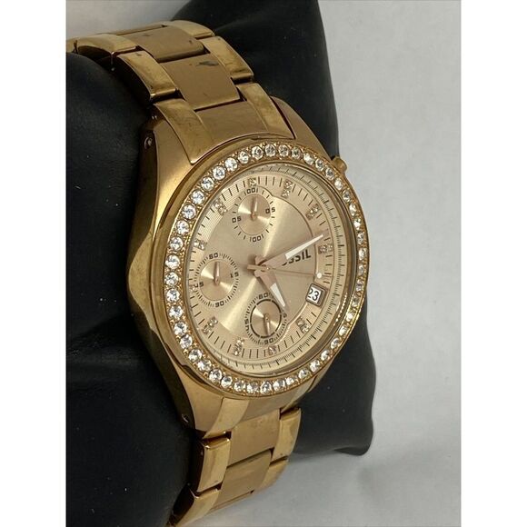 Fossil ES3352 Women Gold Stainless Steel Analog Dial Quartz Genuine Watch HK1101 - Picture 5 of 12